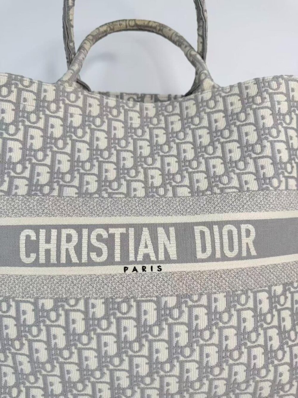 Christian Dior Large Book Tote Blue Oblique Embroidered Canvas Tote Bag - Picture 11 of 12